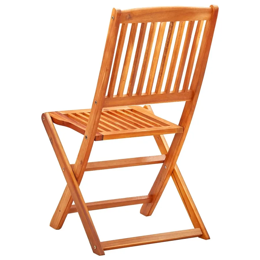 Ensemble à manger d'extérieur pliable 3 pcs Bois d'eucalyptus - 5