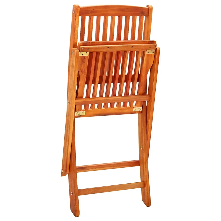Ensemble à manger d'extérieur pliable 3 pcs Bois d'eucalyptus - 6