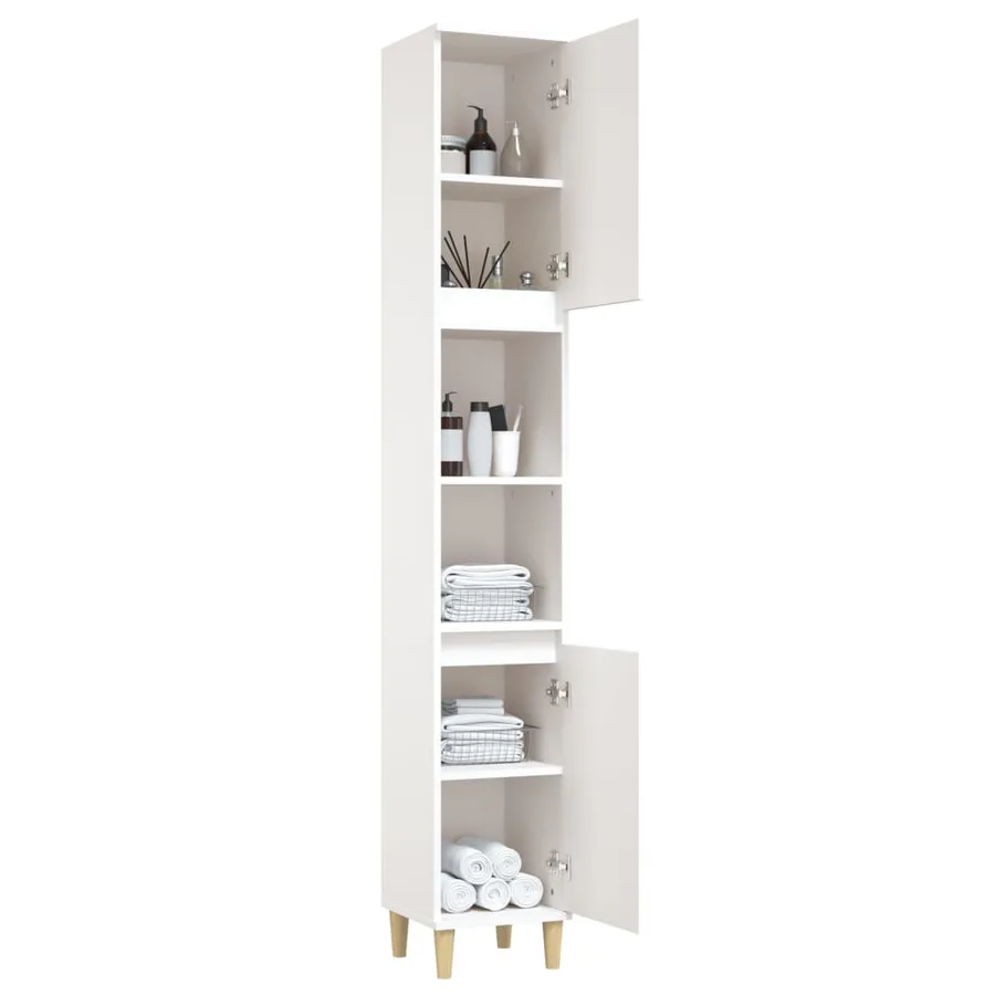 Armoire de salle de bain blanc 30x30x190 cm bois d'ingénierie - 5