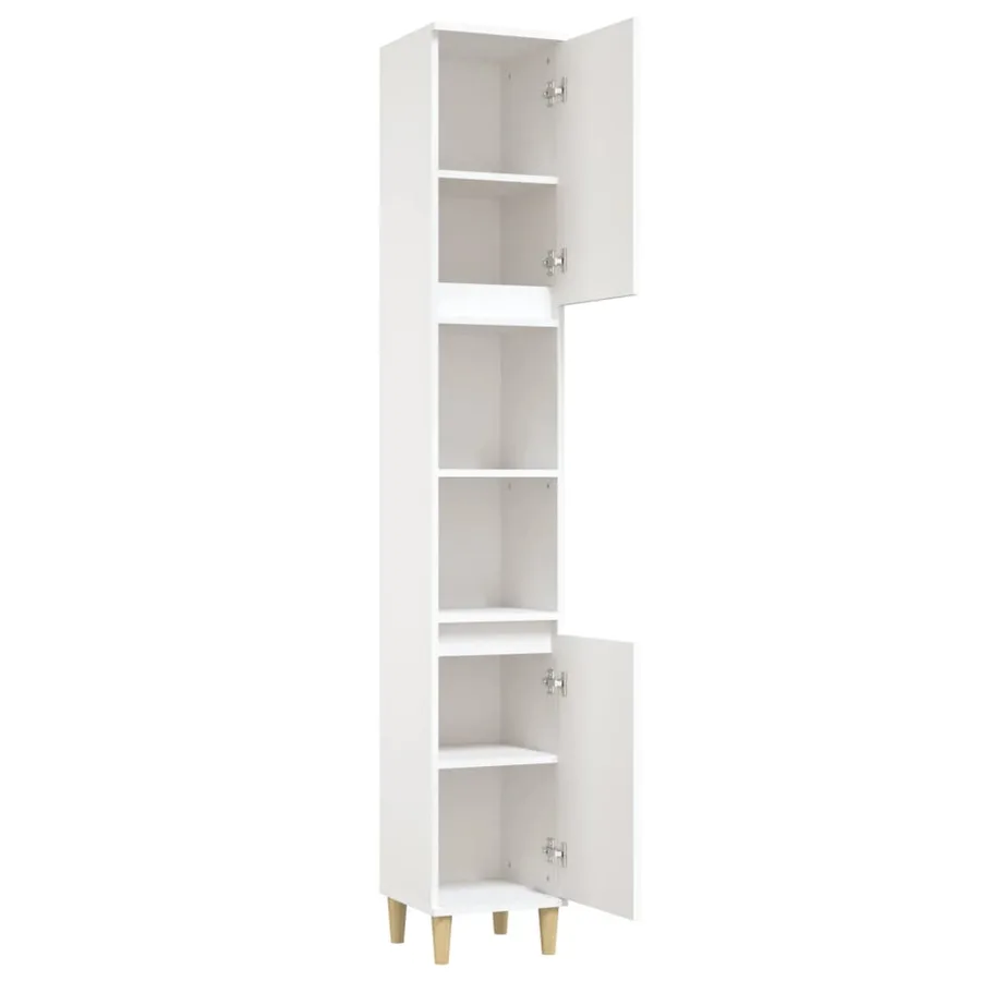 Armoire de salle de bain blanc 30x30x190 cm bois d'ingénierie - 7