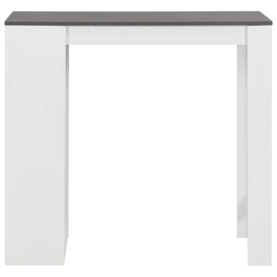 Table de bar avec étagère Blanc 110x50x103 cm - 2