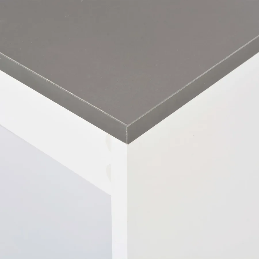 Table de bar avec étagère Blanc 110x50x103 cm - 5