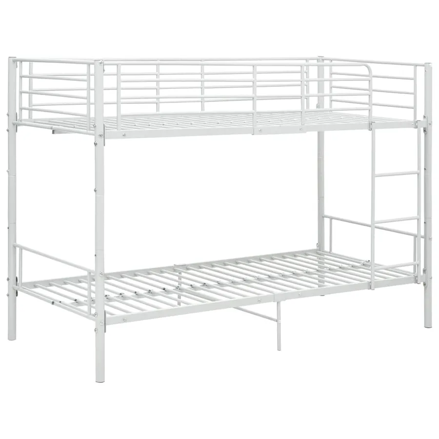 Lit superposé sans matelas blanc métal 90x200 cm - 2