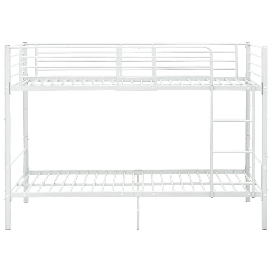 Lit superposé sans matelas blanc métal 90x200 cm - 3