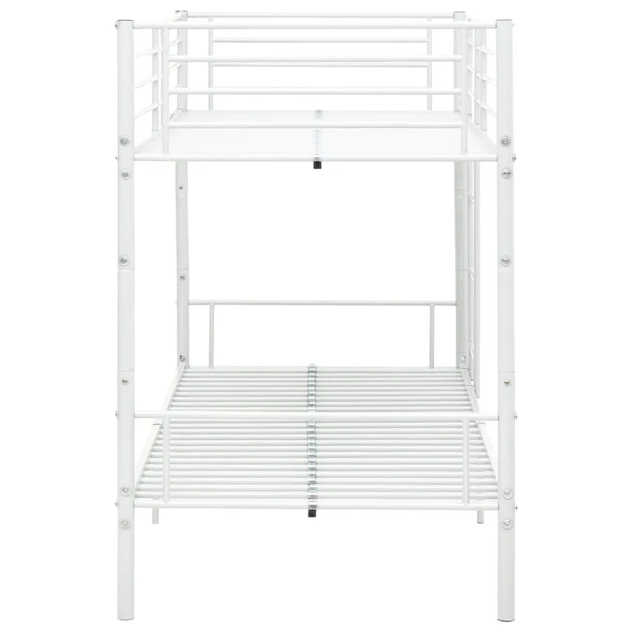 Lit superposé sans matelas blanc métal 90x200 cm - 4