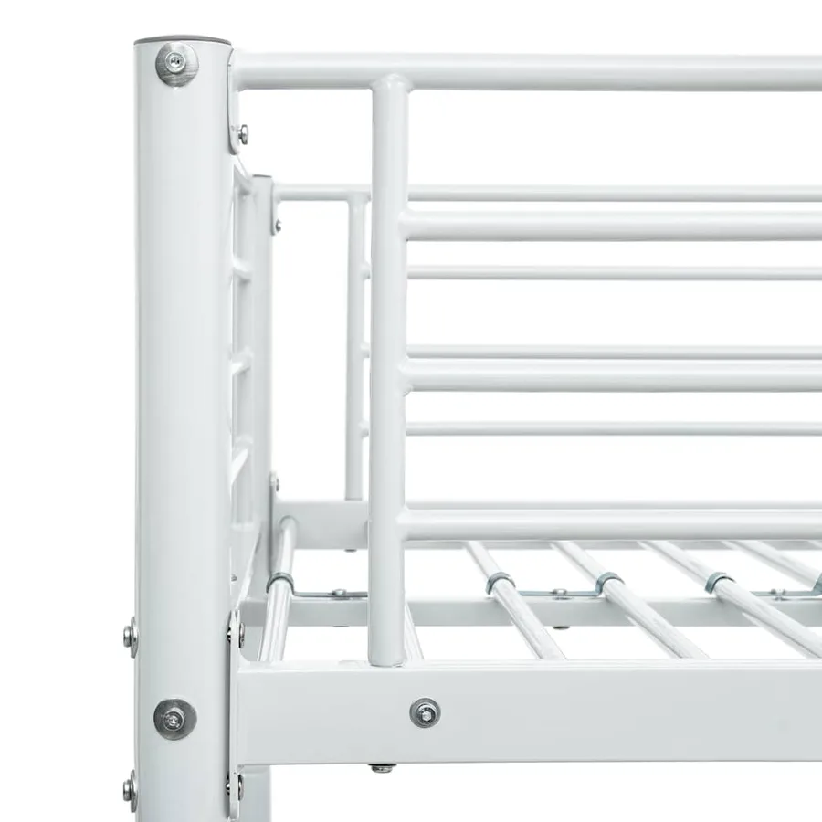 Lit superposé sans matelas blanc métal 90x200 cm - 5