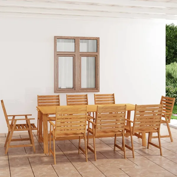 Ensemble à manger de jardin 9 pcs Bois d'acacia solide