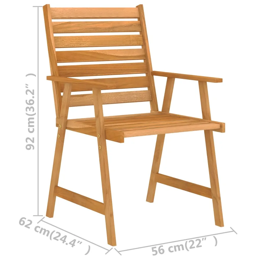 Ensemble à manger de jardin 9 pcs Bois d'acacia solide - 11