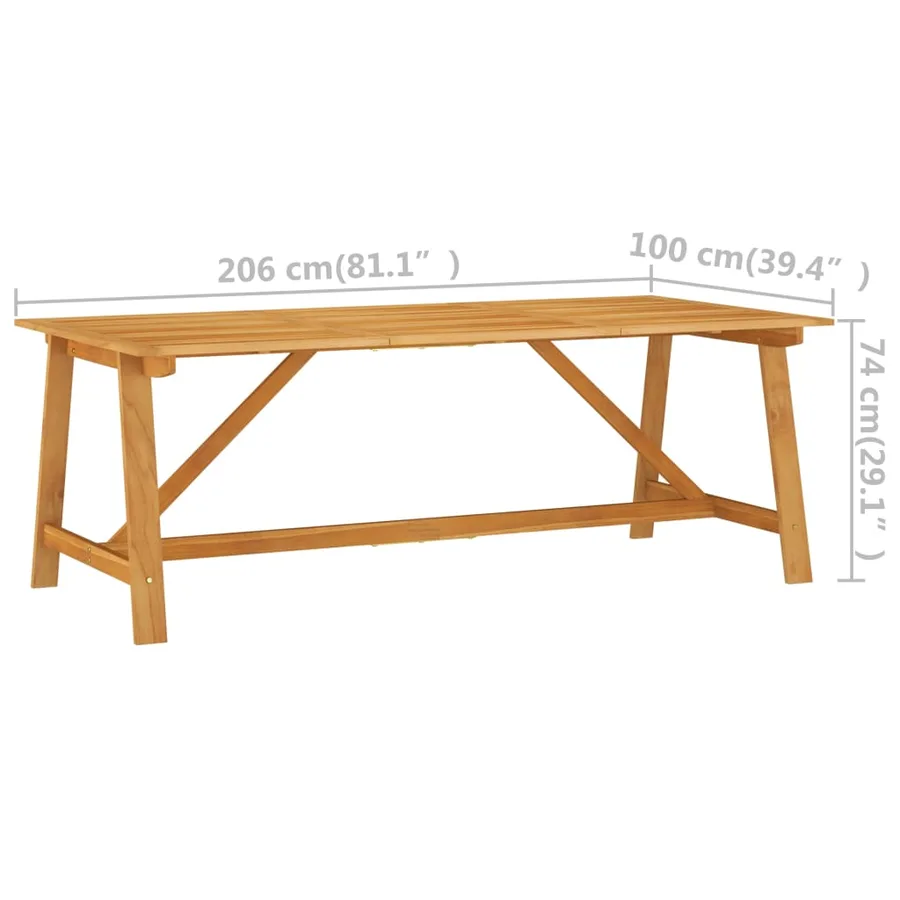 Ensemble à manger de jardin 9 pcs Bois d'acacia solide - 12
