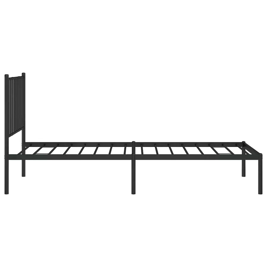Cadre de lit métal sans matelas avec tête de lit noir 80x200 cm - 6
