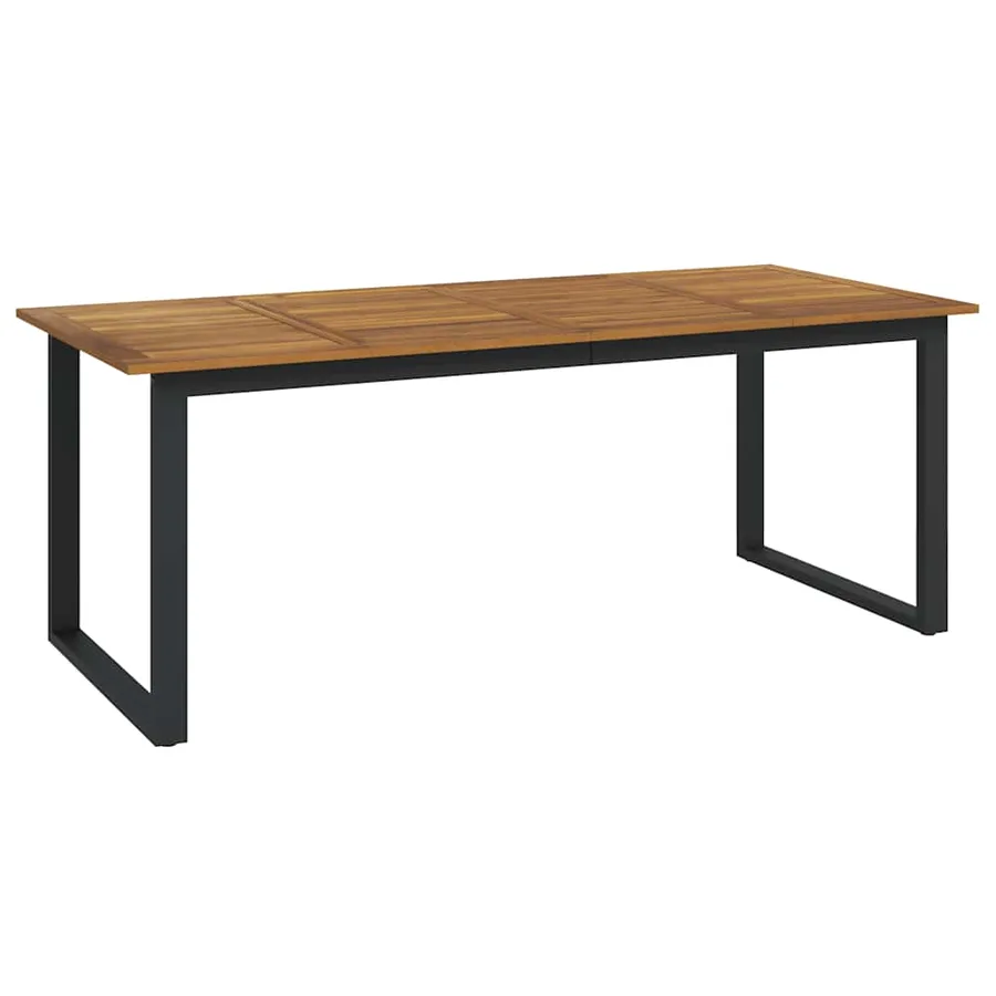 Ensemble à manger de jardin 7 pcs bois d'acacia solide et métal - 5
