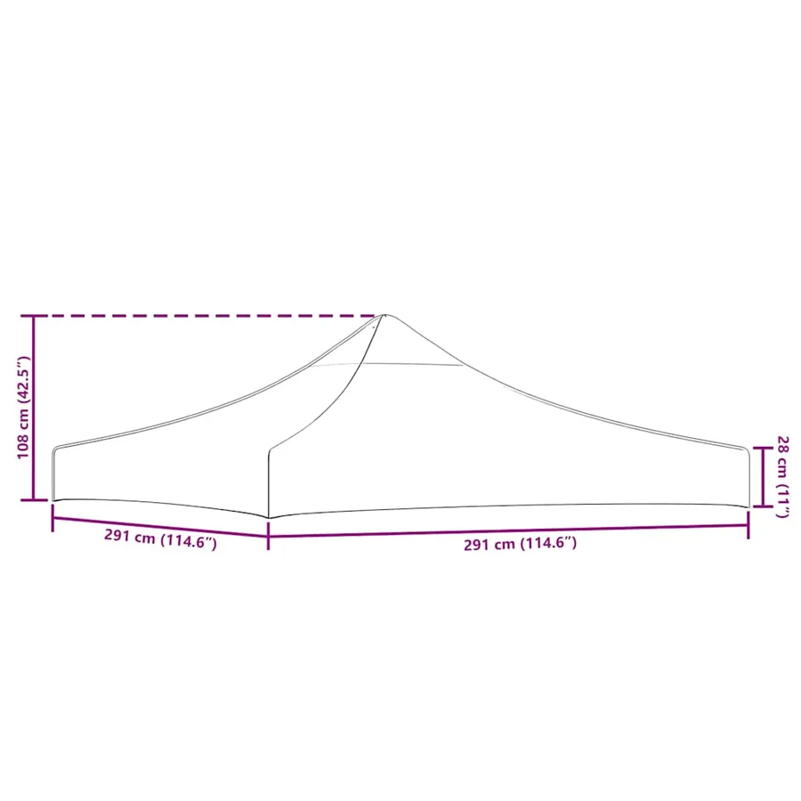Toit de tente de réception 3x3 m Noir 270 g/m² - 5