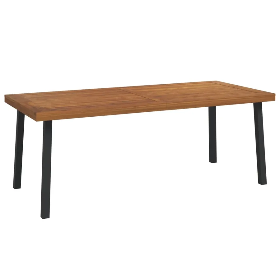 Ensemble à manger de jardin 9 pcs bois d'acacia solide et métal - 5