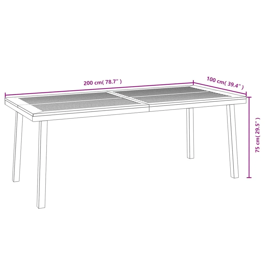 Ensemble à manger de jardin 9 pcs bois d'acacia solide et métal - 8
