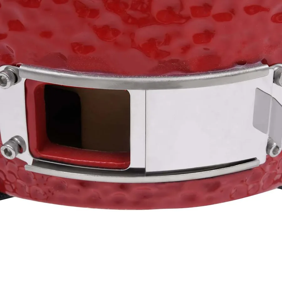 Barbecue à fumoir Kamado 2-en-1 Céramique 56 cm Rouge - 9