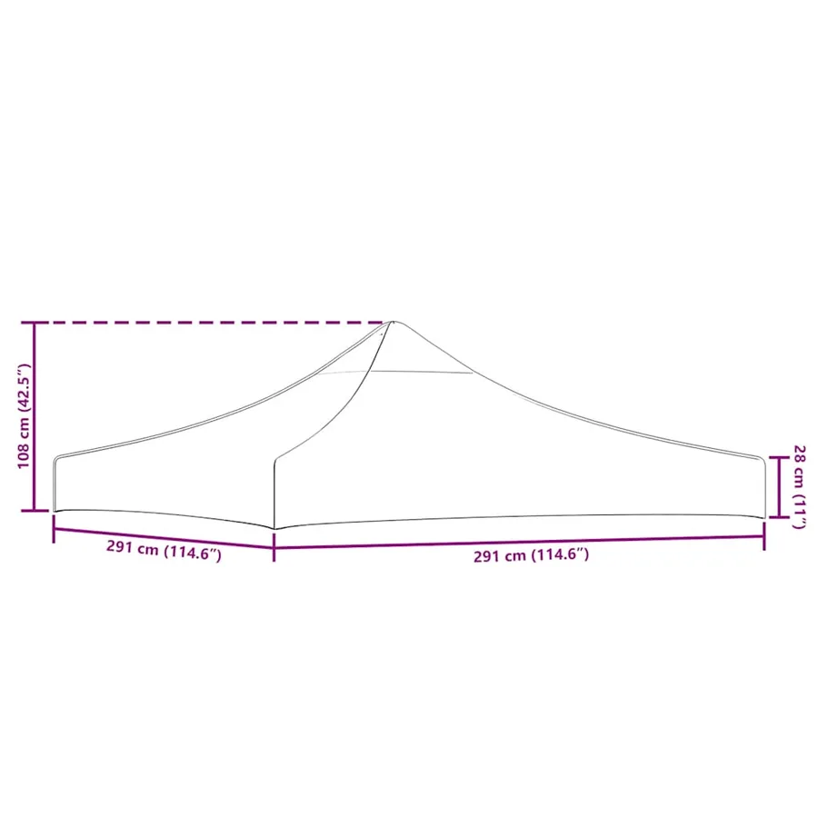Toit de tente de réception 3x3 m Vert 270 g/m² - 5