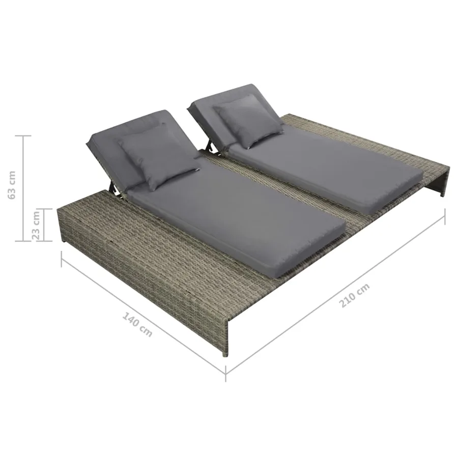 Salon de jardin 5 pcs avec coussins Résine tressée Gris - 10
