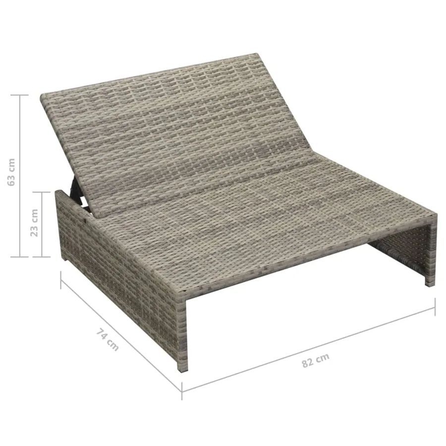 Salon de jardin 5 pcs avec coussins Résine tressée Gris - 11