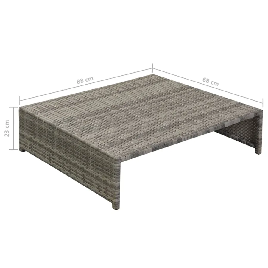 Salon de jardin 5 pcs avec coussins Résine tressée Gris - 12