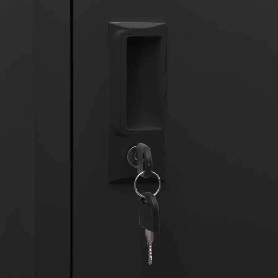 Armoire à casiers Noir 38x40x180 cm Acier - 7