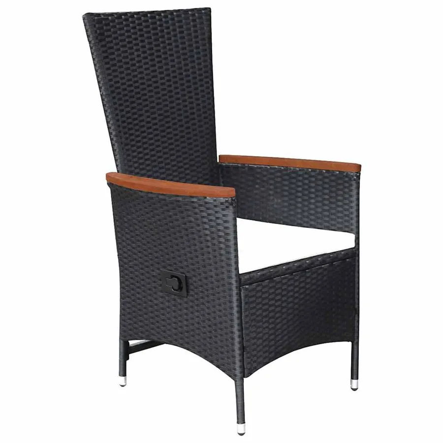 Ensemble à manger de jardin 7 pcs Résine tressée Noir - 4
