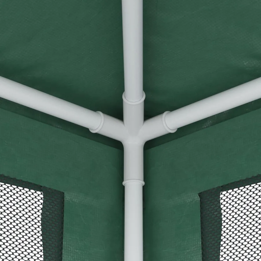 Tente de fête et 10 parois latérales en maille Vert 3x12 m PEHD - 6