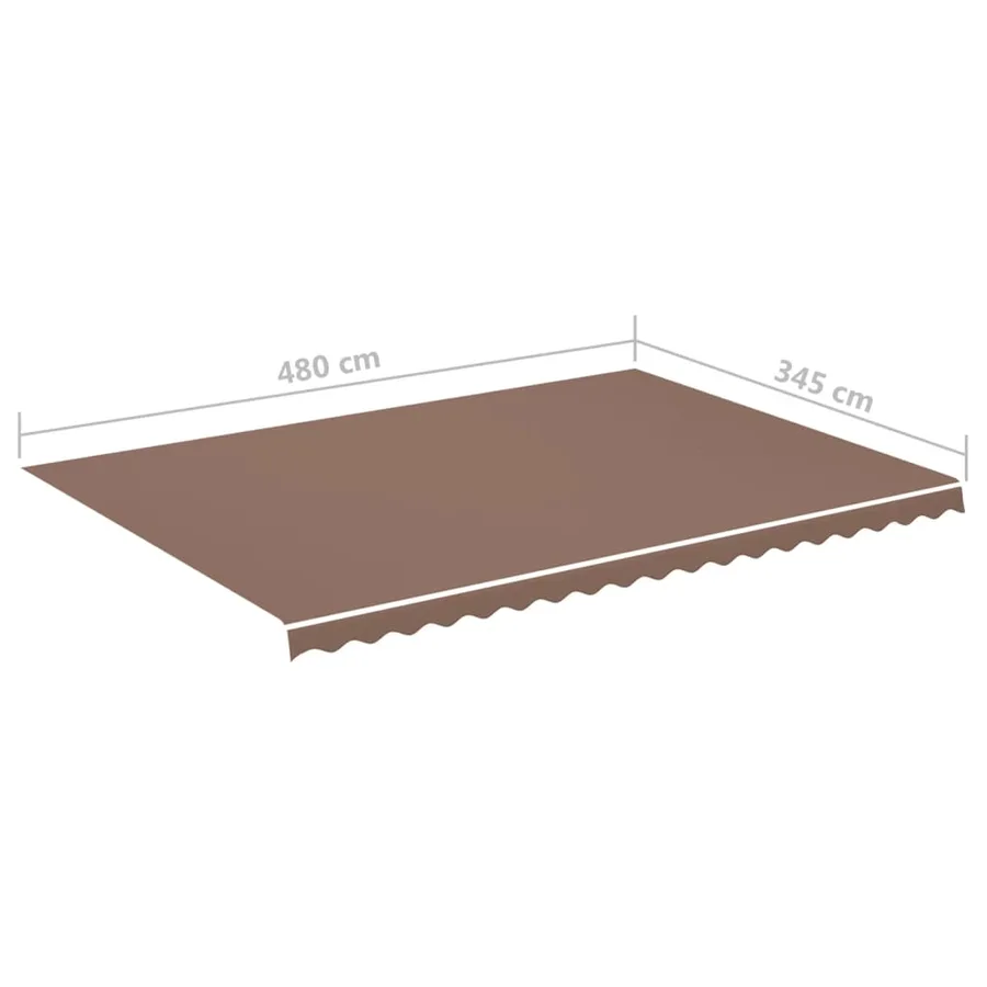 Tissu de remplacement pour auvent marron 5x3,5 m polyester - 6