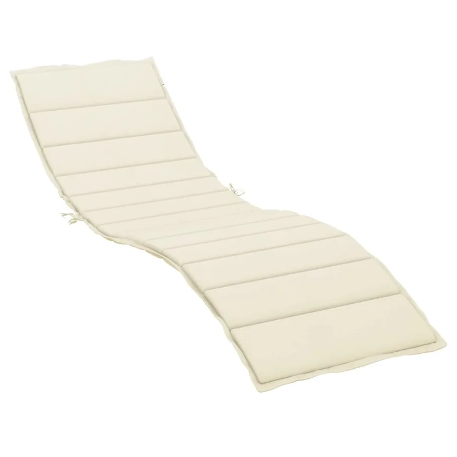 Coussin de chaise longue crème 200x60x3 cm tissu oxford - 2