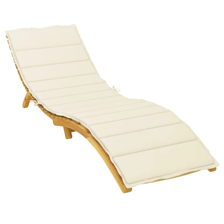 Coussin de chaise longue crème 200x60x3 cm tissu oxford - 3