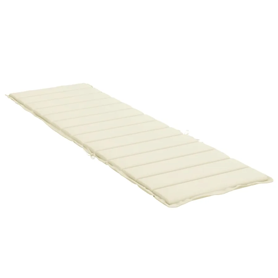 Coussin de chaise longue crème 200x60x3 cm tissu oxford - 4