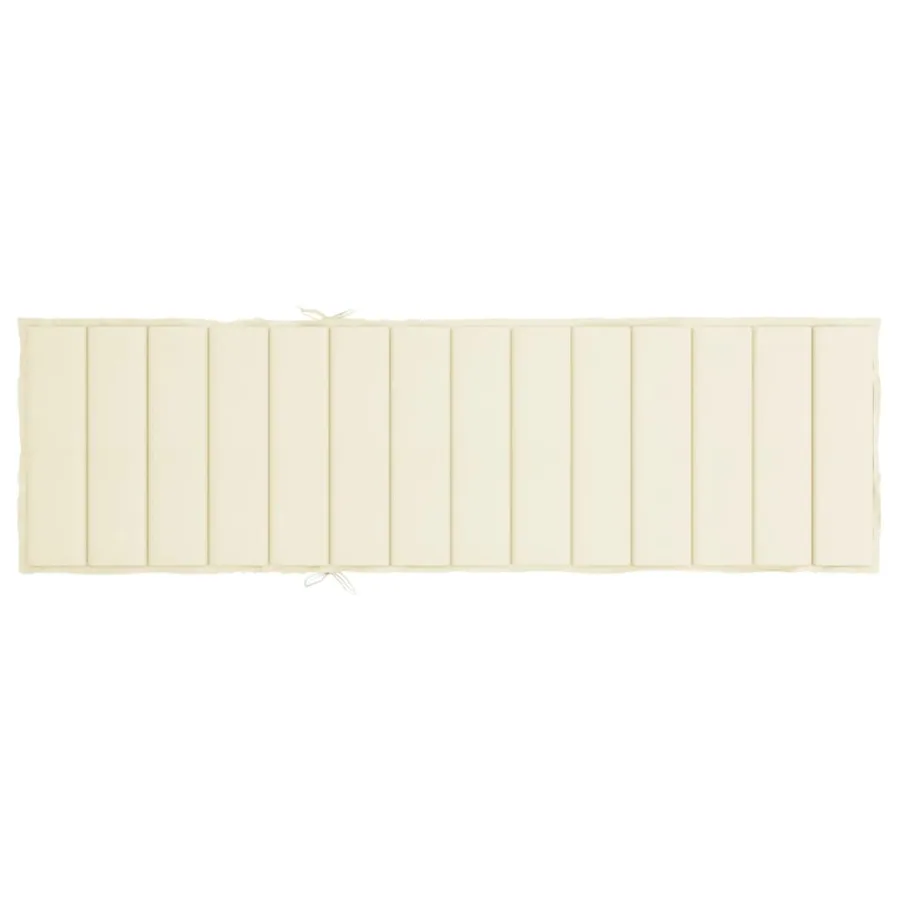 Coussin de chaise longue crème 200x60x3 cm tissu oxford - 5
