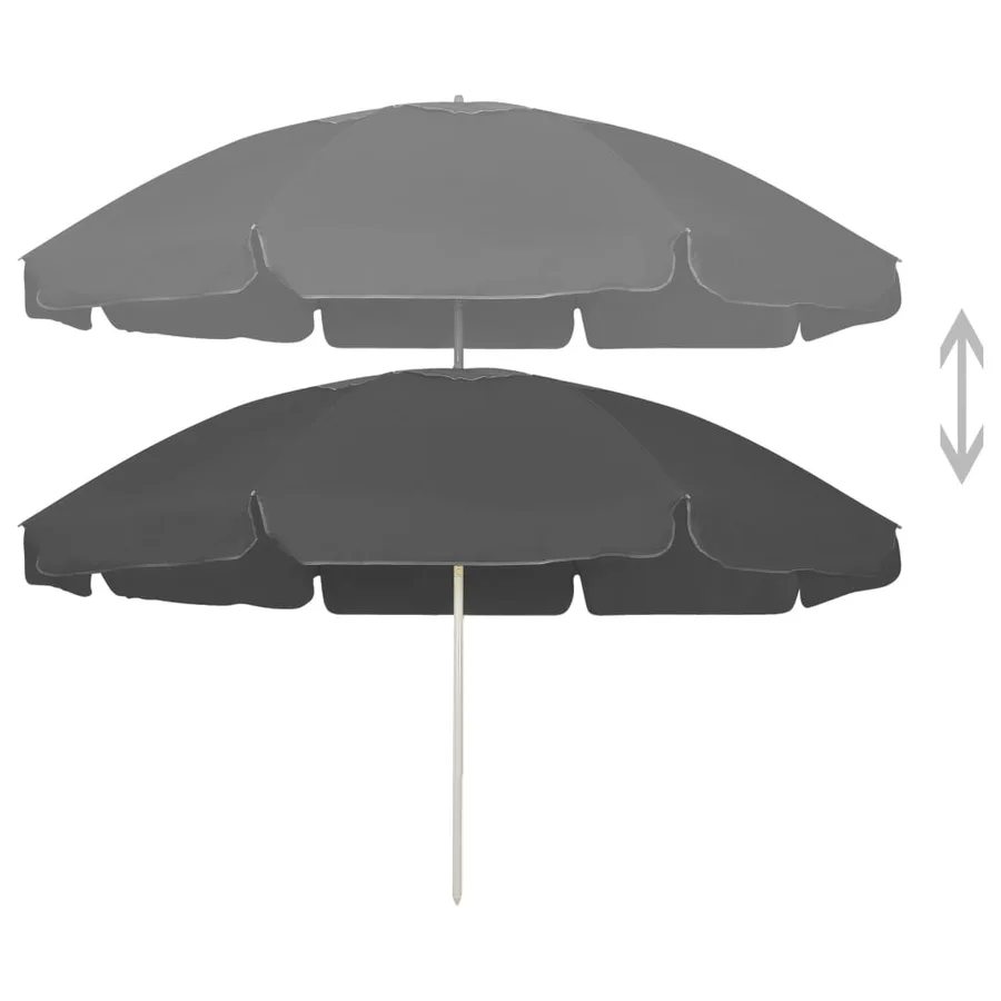 Parasol de plage anthracite 240 cm - 2