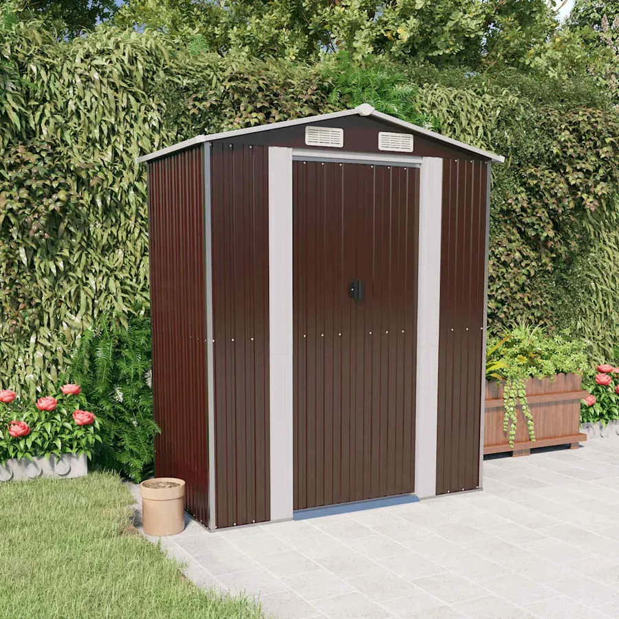 Abri de jardin Marron foncé 192x108x223 cm Métal galvanisé