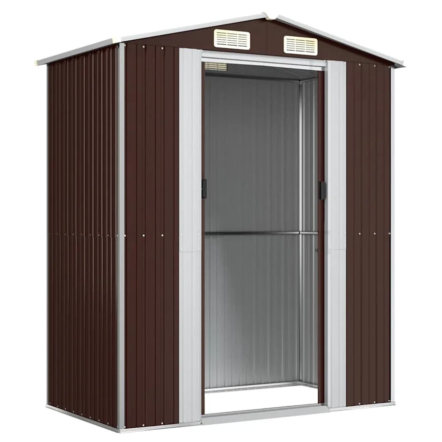 Abri de jardin Marron foncé 192x108x223 cm Métal galvanisé - 3