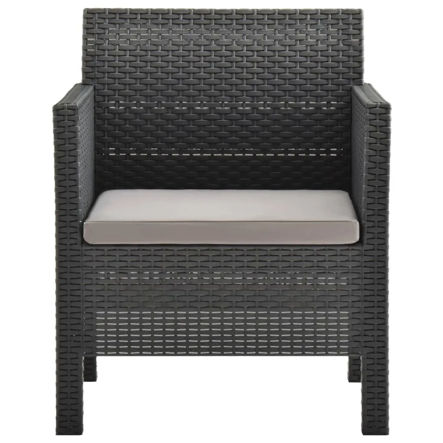 Salon de jardin 2 pcs avec coussin PP Rotin Anthracite - 4