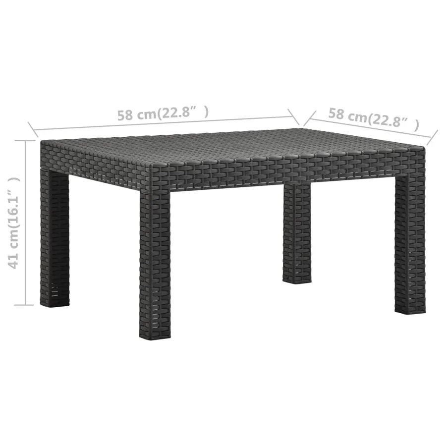 Salon de jardin 2 pcs avec coussin PP Rotin Anthracite - 9