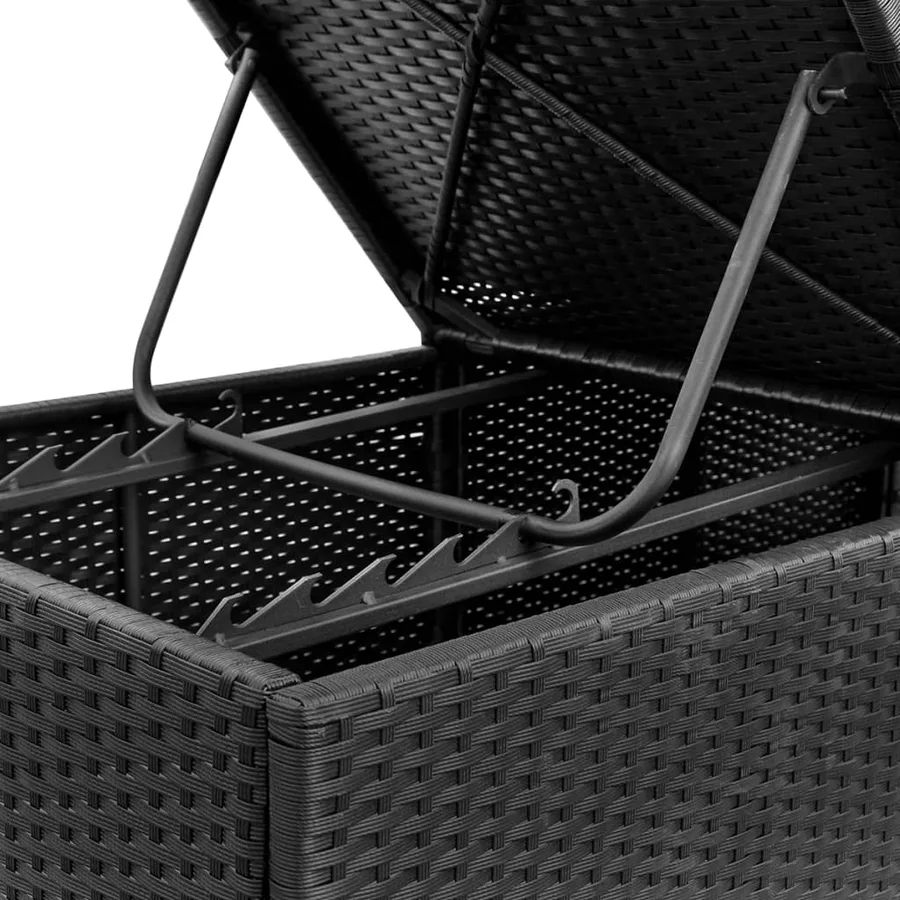 Chaises longues avec coussins lot de 2 Résine tressée Noir - 9
