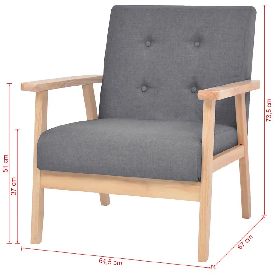 Ensemble de canapés 3 pcs Tissu Gris foncé - 13