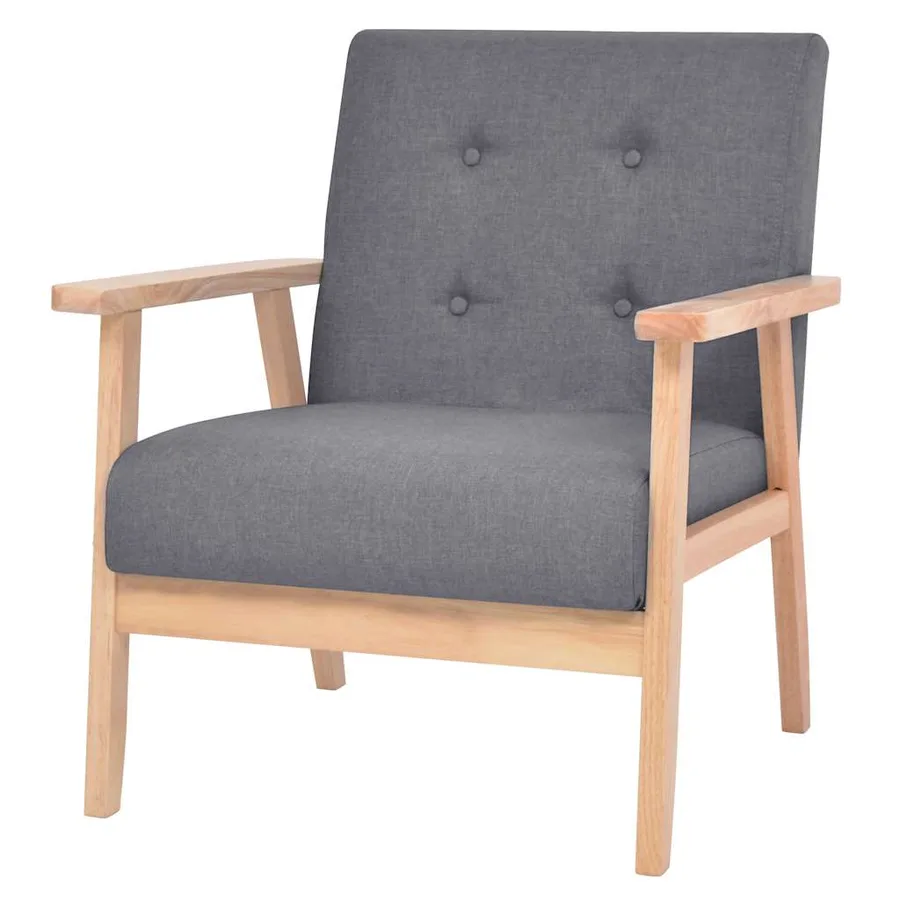 Ensemble de canapés 3 pcs Tissu Gris foncé - 6