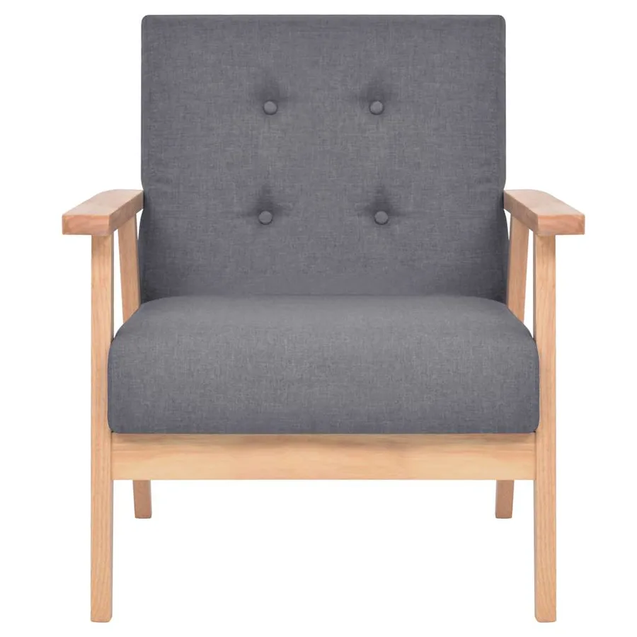 Ensemble de canapés 3 pcs Tissu Gris foncé - 7