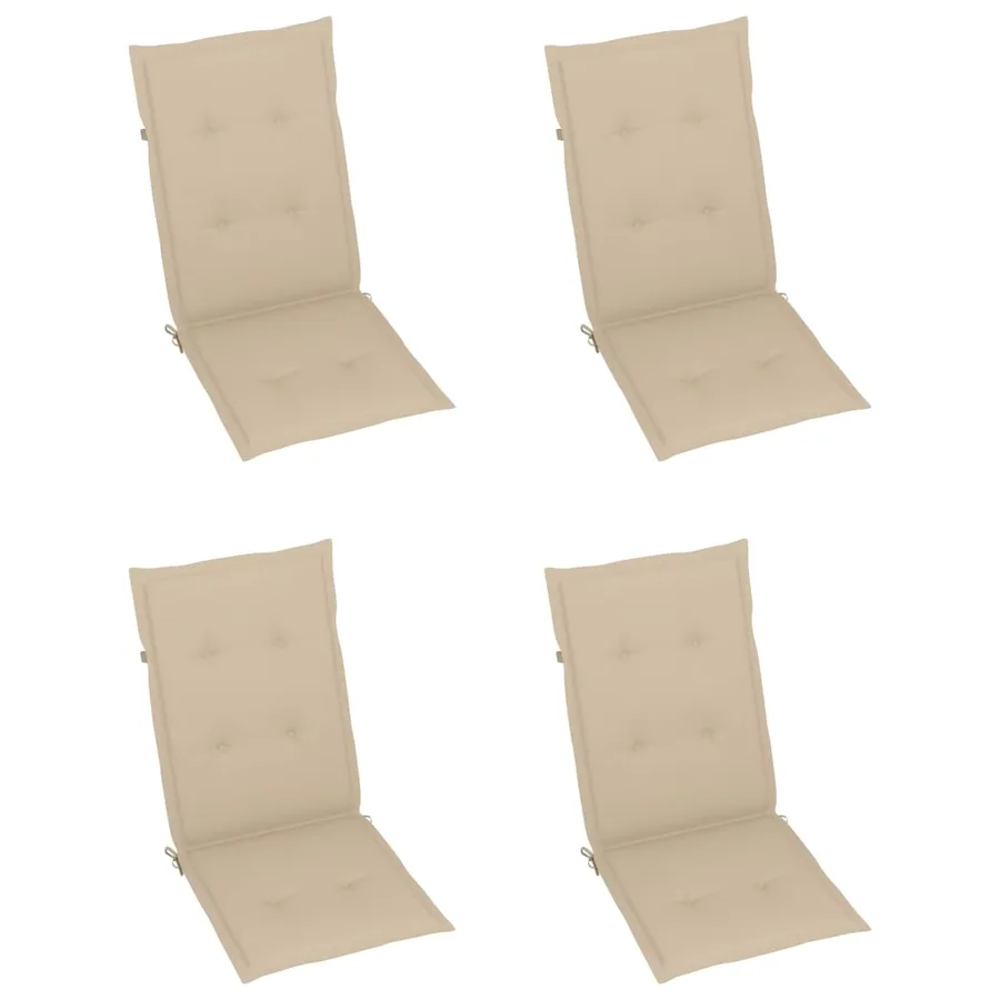 Chaises pliables de jardin lot de 3 avec coussins Bois d'acacia - 6