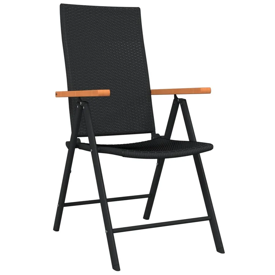 Ensemble à manger de jardin 5 pcs Noir - 3