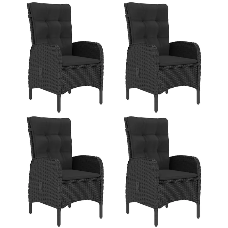 Ensemble à manger de jardin 5 pcs Noir - 6