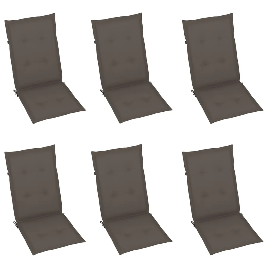 Chaises inclinables de jardin lot de 6 et coussins Bois acacia - 6