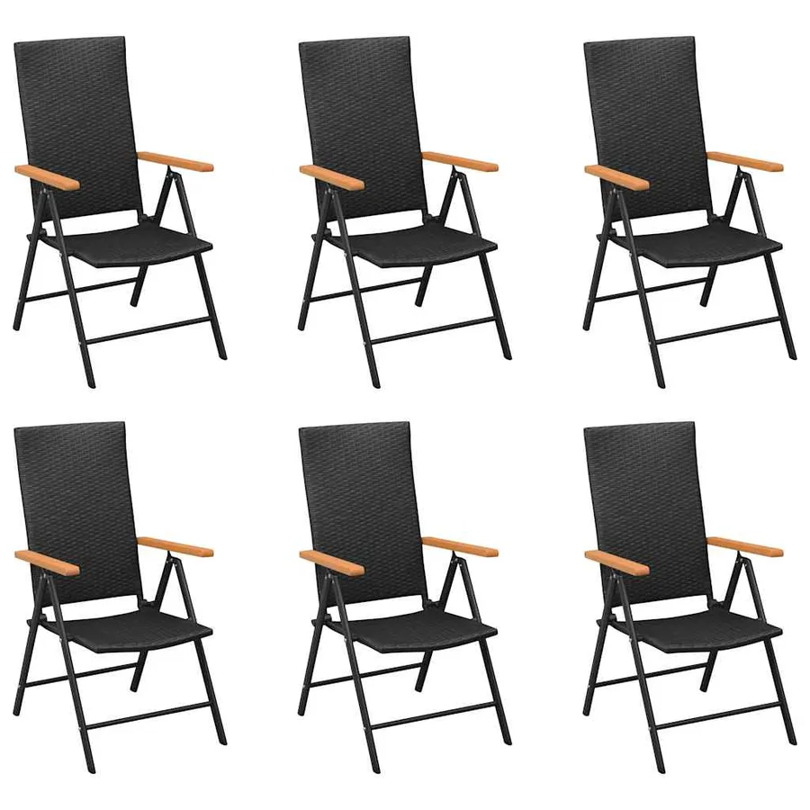 Ensemble à manger de jardin 7 pcs noir et marron - 3