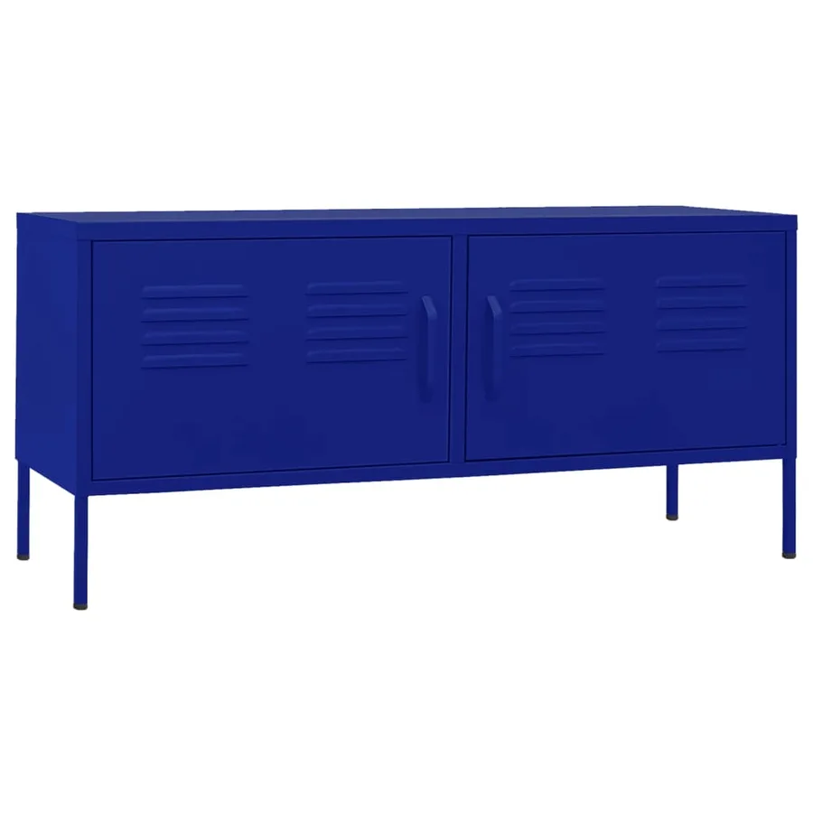 Meuble TV Bleu marine 105x35x50 cm Acier - 2