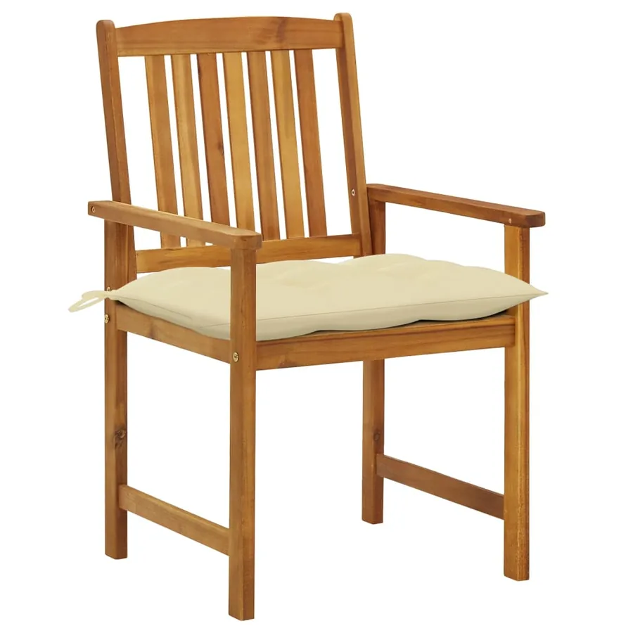 Chaises de jardin avec coussins lot de 8 Bois d'acacia solide - 2