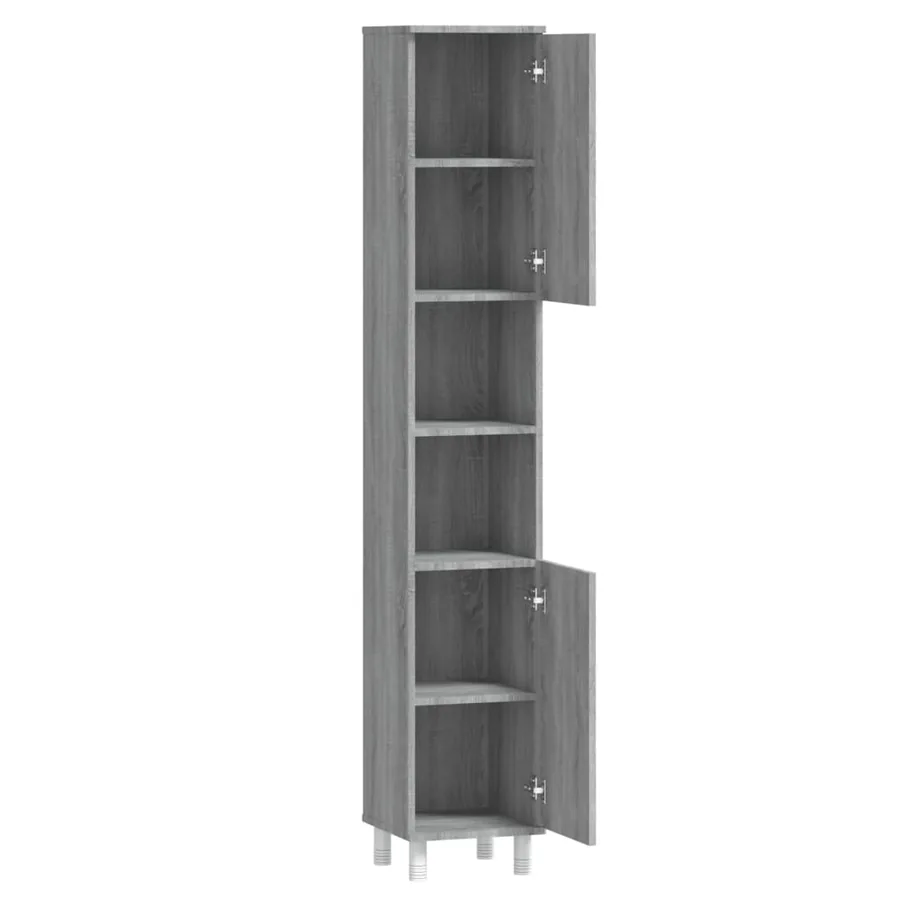 Armoire de bain Sonoma gris 30x30x179 cm Bois d'ingénierie - 8