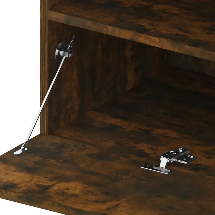 Meuble TV avec lumières LED Chêne fumé 75x35x40 cm - 8
