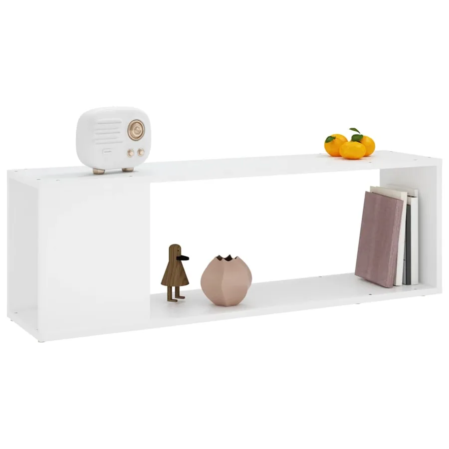 Meuble TV Blanc 100x24x32 cm Bois d'ingénierie - 6